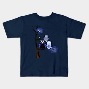 Blue Owls Kids T-Shirt